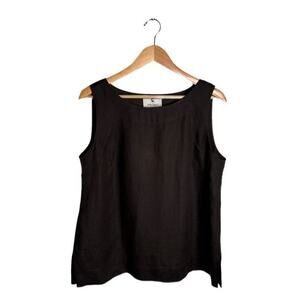 Voyage by Marina Rinaldi Linen Tank Dark Brown Size Large Vintage Fall Winter
